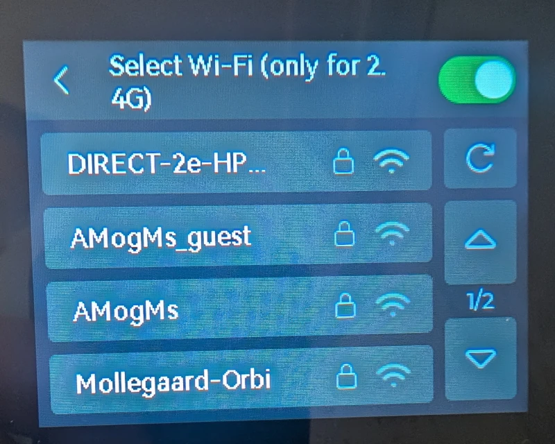 Vælg WiFi-netværk