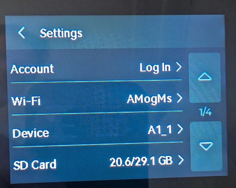Account-menu i indstillinger