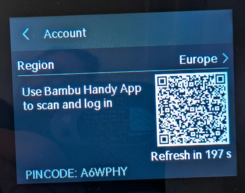 QR-kode på printeren